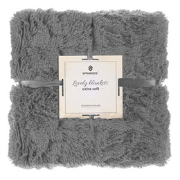 Narzuta na łóżko, pled 160x200 cm dwustronny koc na kanapę szary