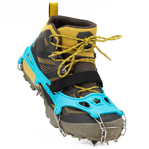 Raczki na buty stalowe antypoślizgowe turystyczne nakładki rozmiar 40-45 turkusowe