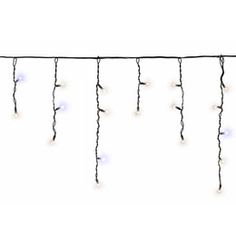 Kurtyna świetlna 50 Led lampki zewnętrzne sople 2,5 m zimny biały + zimny biały flash