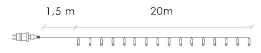 Lampki choinkowe 300 led ciepły biały 21,5 m oświetlenie świąteczne