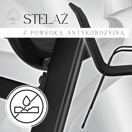 Krzesła ogrodowe 6 szt. zestaw metalowe do 120 kg, na taras, balkon czarne