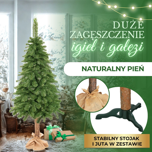 Choinka na pniu 180 cm sztuczna sosna naturalna
