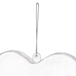 Bombki akrylowe 8cm serce plastikowe decoupage zestaw 10 szt.