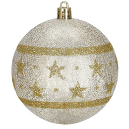 Bombki choinkowe 16 szt. ozdoby świąteczne zestaw 8cm biały, złoty