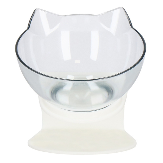 Miska dla psa i kota z antypoślizgową podstawką i uszami biała