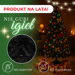 Choinka sztuczna, jodła 150 cm nowoczesne drzewko świąteczne czarne