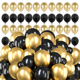 Balony na urodziny 100 szt. dekoracje złoty/czarny