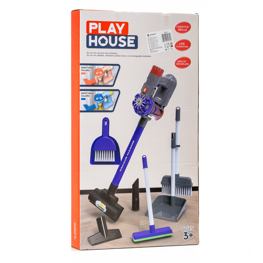 Zestaw sprzątający dla dzieci, zabawka, akcesoria domowe do sprzątania: odkurzacz, miotła