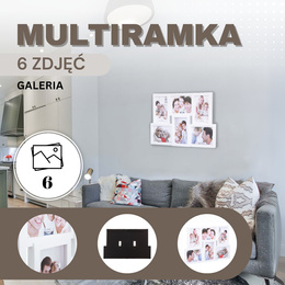 Ramka na zdjęcia 6 zdjęć multiramka 10x15 biała