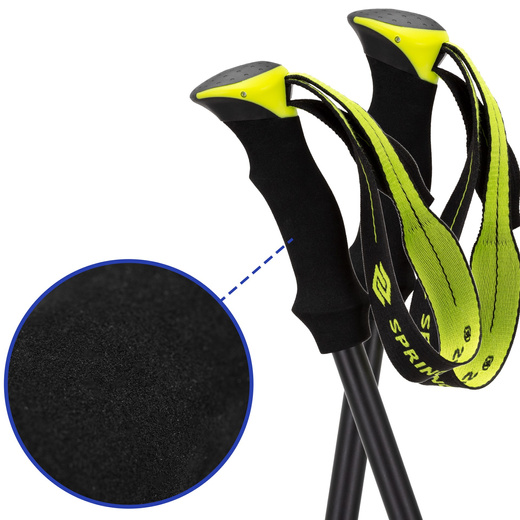 Kije trekkingowe z regulacją długości, składane kijki do chodzenia, nordic walking z trzema nakładkami