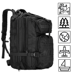 Plecak trekkingowy, turystyczny 35 l wojskowy czarny