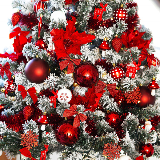 Kokardki świąteczne na choinkę 6 szt. brokatowe zawieszki choinkowe czerwone