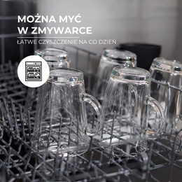 Szklanki do kawy latte mrożonej herbaty deserów 400 ml z uchem komplet 6 szt.