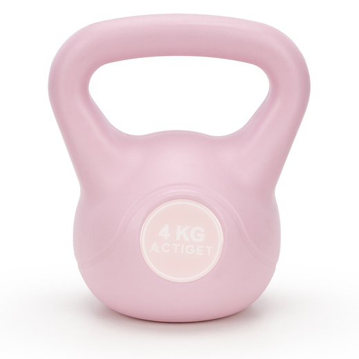 Kettlebell 4 kg odważnik, hantla do ćwiczeń ABS kula do treningu siłowego, różowa