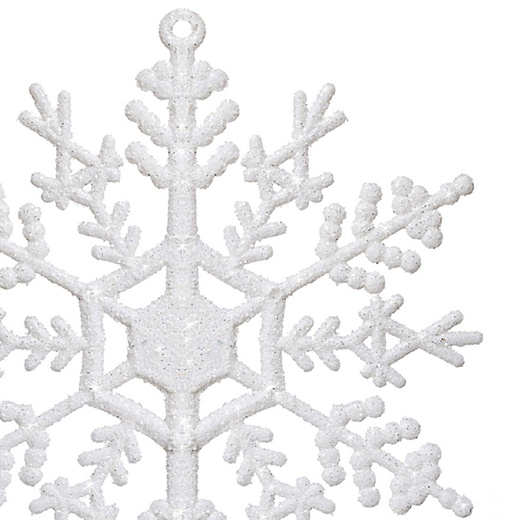 Zawieszka na choinkę śnieżynki 3 szt. ozdoba świąteczna 12 cm biały brokat