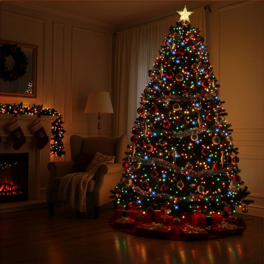 Lampki choinkowe 1000 Led multikolor niebieski flash 81,5 m oświetlenie świąteczne IP44