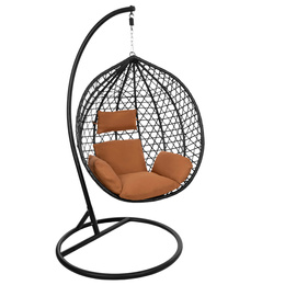 Kokon rattanowy do ogrodu, na taras, balkon, fotel wiszący z poduszkami