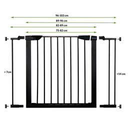 Bramka zabezpieczająca barierka rozporowa 75-103 cm czarna