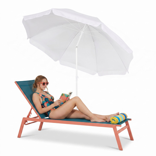 Parasol plażowy 160 cm ogrodowy, przeciwsłoneczny UPF50+ składany, łamany na balkon, taras, szary