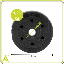 Obciążenie bitumiczne 1,25 kg talerz kompozytowy 29 mm krążek do sztangi hantli