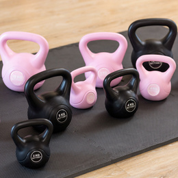 Kettlebell 10 kg odważnik, hantla do ćwiczeń ABS kula do treningu siłowego, różowa