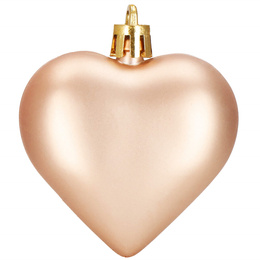 Bombki choinkowe 8 szt. ozdoby świąteczne 7 cm serca, rose gold
