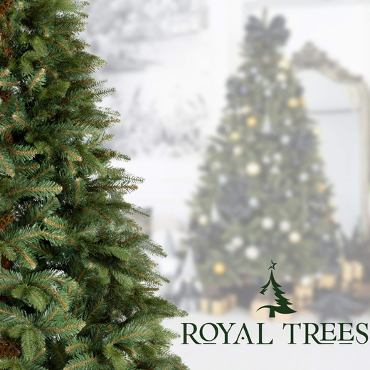 Choinka sztuczna 220 cm Premium Royal Trees świerk syberyjski z drewnianym stojakiem