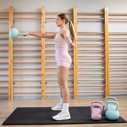 Kettlebell miękki 6 kg kula odważnik hantla ciężar do ćwiczeń fitness, turkusowy