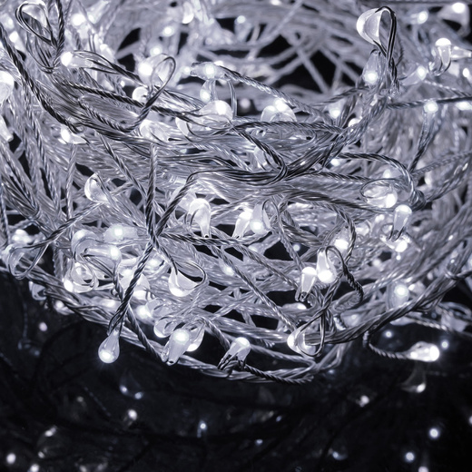 Lampki choinkowe 100 LED sopelki na baterie białe zimne