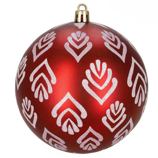 Bombki choinkowe 11 cm 12 szt. zestaw ozdoby świąteczne zdobione czerwone białe