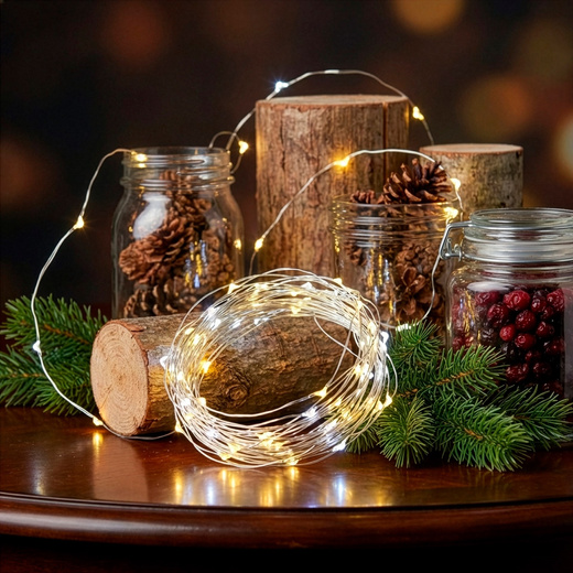 Lampki choinkowe 20 LED druciki mikro na baterie 