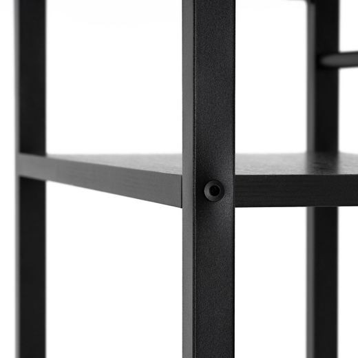 Biurko komputerowe z regałem nowoczesne, stolik loft 120x48x122 cm czarne