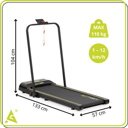 Bieżania elektryczna, domowa 12 km/h z pilotem i aplikacją na telefon treningowa, składana