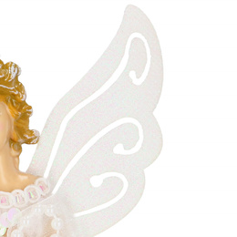 Zawieszka choinkowa aniołek 20cm świąteczna ozdoba biały brokat, cekiny