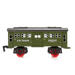 Pociąg z wagonami dla dzieci z mgiełką i dźwiękami, lokomotywa parowa z torami na baterie