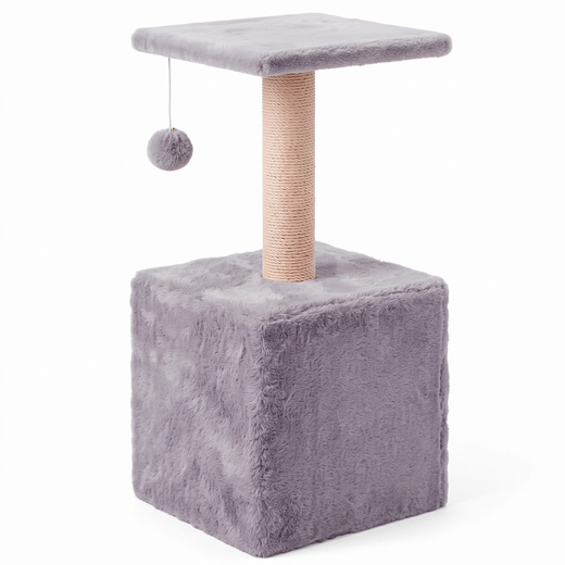 Drapak dla kota sizal 3-poziomowy domek słupek z zabawkami 62 cm