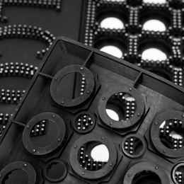 Wycieraczka wejściowa, mata pod drzwi 75x45 ażurowa, czarno-grafitowa