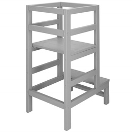 Pomocnik kuchenny 4-poziomowy kitchen helper, podest dla dzieci 90 cm szary