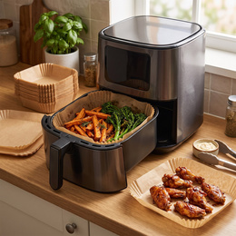 Wkłady papierowe do Airfryer 300 szt. tacki do frytkownicy beztłuszczowej 20x20 cm