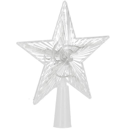 Czubek na choinkę świecąca gwiazda 10 Led szpic multikolor