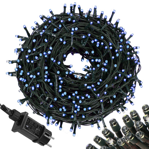 Lampki choinkowe 300 led niebieski 15m oświetlenie świąteczne IP44