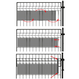 Taśma ogrodzeniowa z zestawem klipsów mocujących 20 szt. PVC 35 m x 4,75 cm 450 g/m2 szara