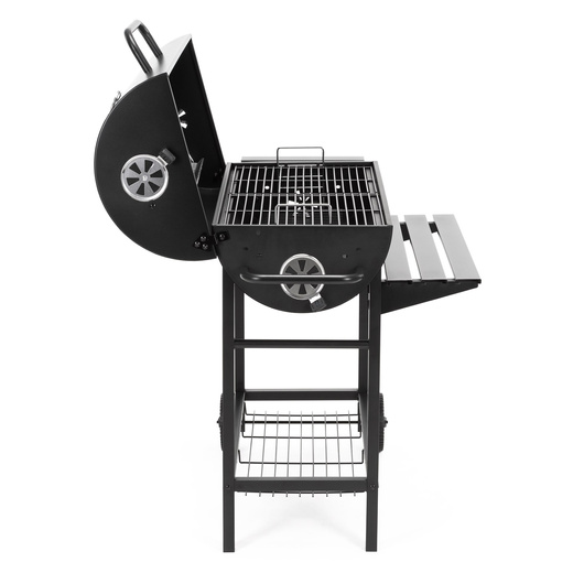 Grill węglowy, ogrodowy z pokrywą, termometrem, duży ruszt grillowy
