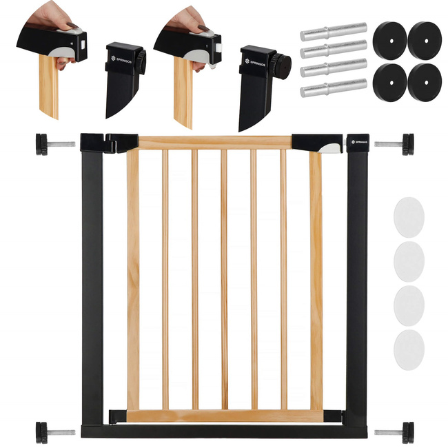 Bramka zabezpieczająca schody 75-82 cm bramka rozporowa brązowo-czarna
