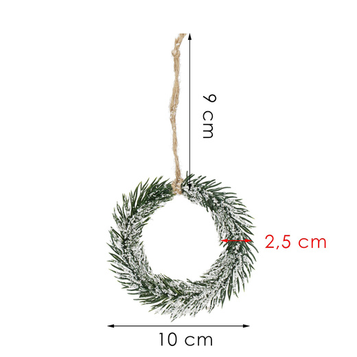 Zawieszka na choinkę zielony mini wianek ozdoba świąteczna 10 cm