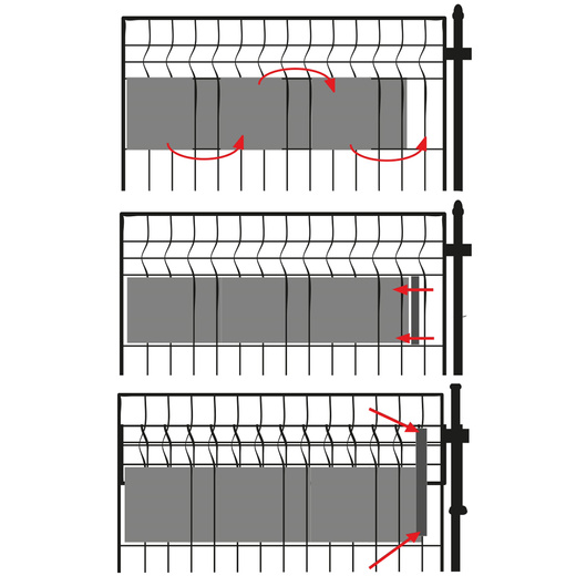 Taśma ogrodzeniowa z zestawem klipsów mocujących 20 szt. PVC 26 m x 19 cm 1200 g/m2 antracyt