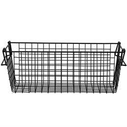 Kosz metalowy do przechowywania 41x17x15 cm prostokątny czarny