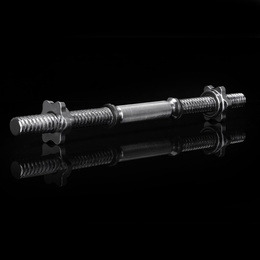 Gryf krótki 48 cm do hantli z zaciskami zestaw 2 szt. gwintowane 28 mm stal chromowana