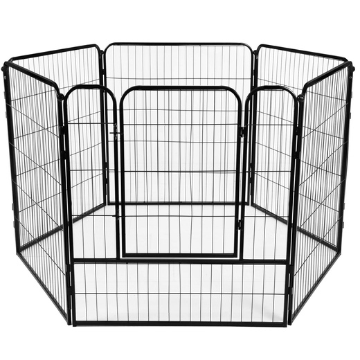 Kojec dla zwierząt wybieg klatka dla psa 184x94x100 cm czarna
