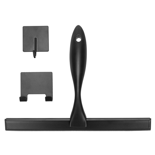 Ściągaczka do szyb, kabiny prysznicowej, łazienkowa ze stali nierdzewnej z uchwytem, czarna